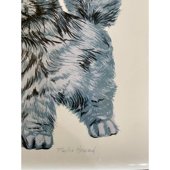 Vintage Screen Craft Phyllis Howard gray cat tile trivet - Picture 3 of 7